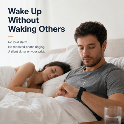 Silent alarm watch for waking up without disturbing partner